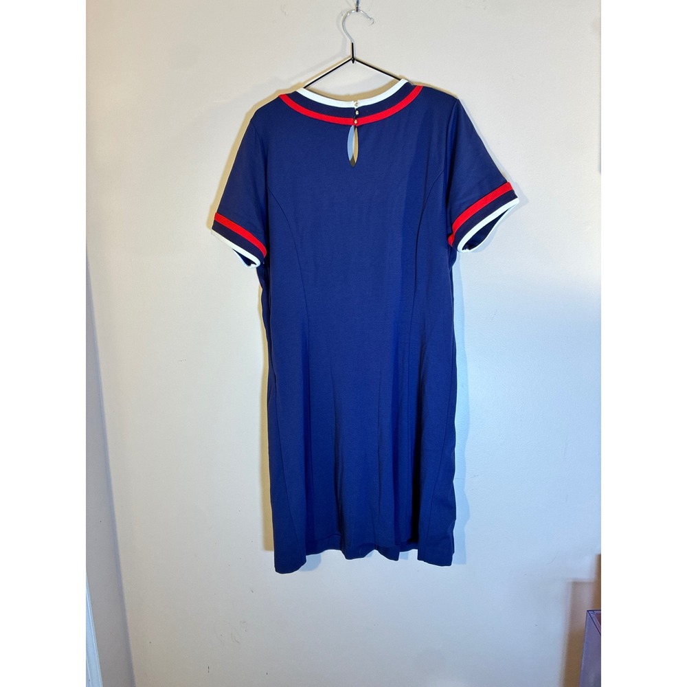 Tommy Hilfiger Zooey Deschanel T-Shirt Dress Preppy Mod Sporty 14 Navy Blue - Picture 7 of 8